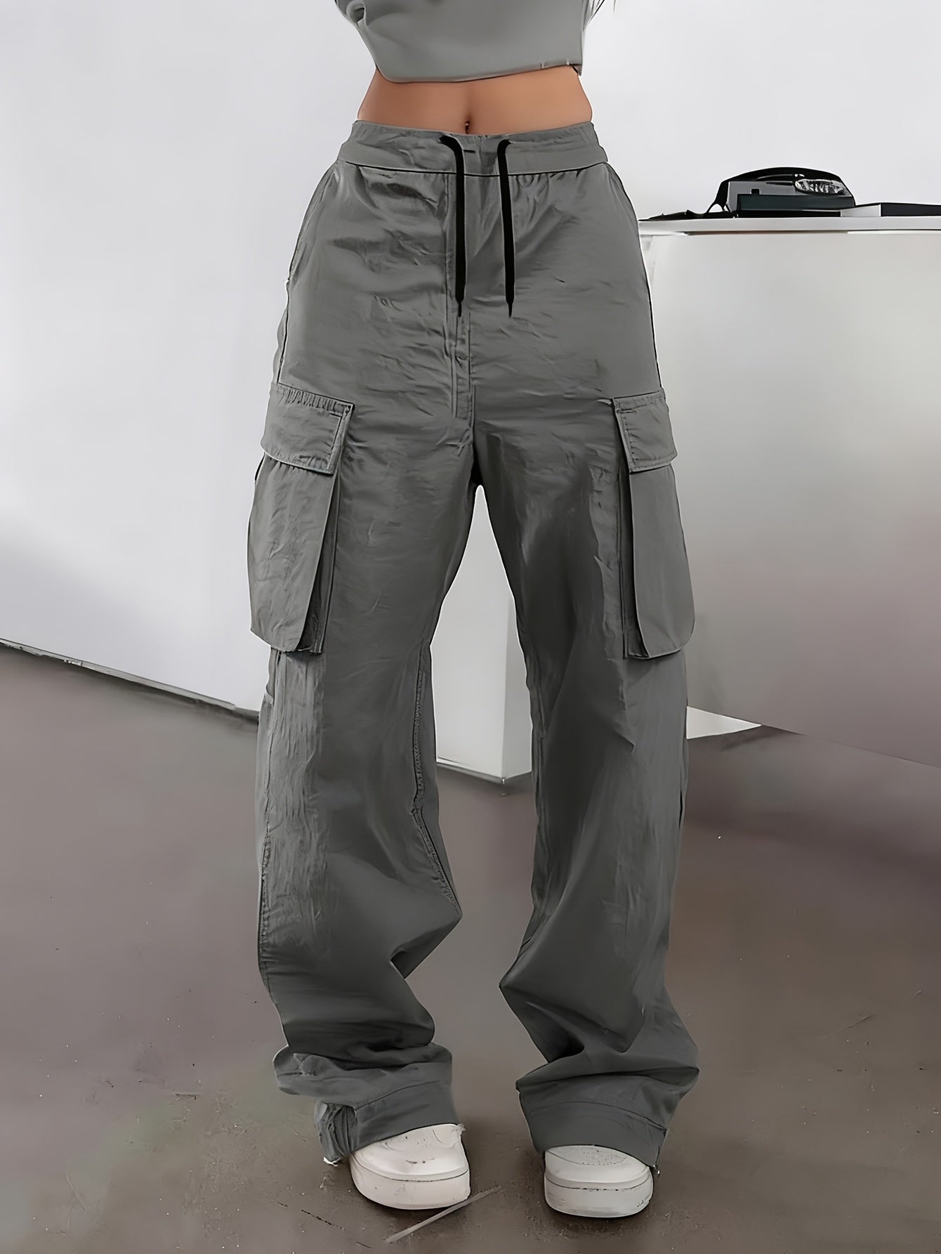 Women's Black Dark Gray Light Grey Khaki Cargo Cargo Pants - product view 2