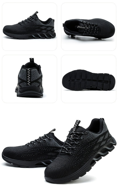 Rubber Sole Breathable Industrial Construction Protective Shoes Anti-smashing And Anti-piercing Steel Toe Shoes Men's Steel Toe Puncture Proof Anti-skid Work Steel Toe Anti-Puncture Breathable Lightweight Shoes Work Shoes