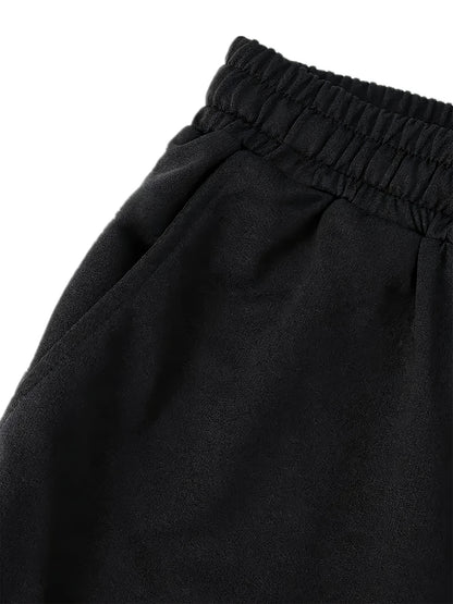 Set of 3 Boys' Warm Fleece Jogger Pants, Suitable for Casual Wear. Available in Black, Gray, Blue, And Dark Gray, These Teenage Activewear Joggers Feature a Drawstring Waistband And Ribbed Cuffs, Ideal for Outdoor Activities