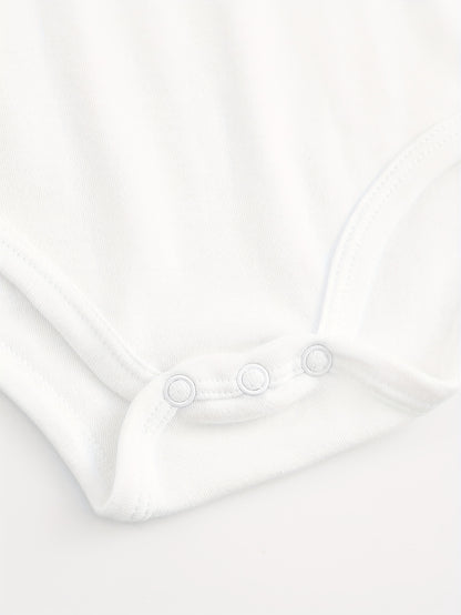 Unisex Baby Bodysuit With Cute Lil Nugget Graphic, 100% Newborn Crawling Suit, Infant Triangle Jumpsuit In White, Lightweight All-Season Wear, Crew Neck Design, Comfortable Onesie For Baby Boys & Baby Girls, Birthday Gift, Baby Shower Gift