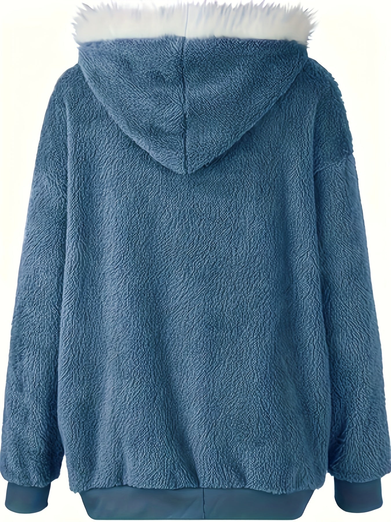 Autumn Winter Teddy Bear Jacket with Color Block and Zipper