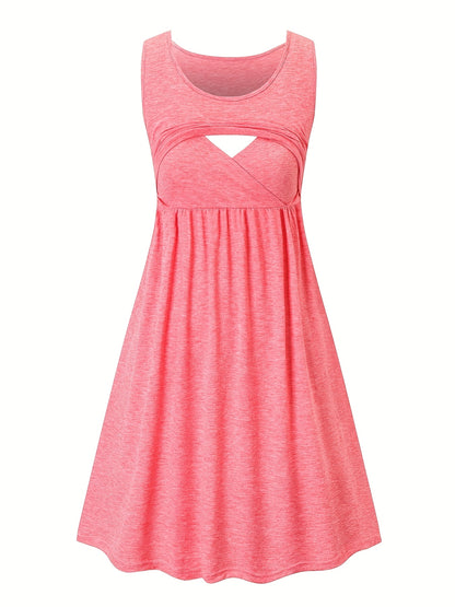 Women'S Maternity Casual Nursing Dresses Sleeveless Comfy Breastfeeding Dress