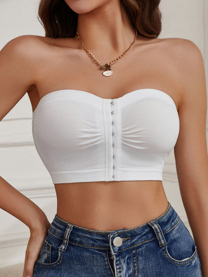 1pc EssElegance Strapless Seamless Push-up Bandeau Tube Bra - Wire-Free Non-Slip Design, High-Stretch & Breathable for Backless Dresses, Daily Comfort