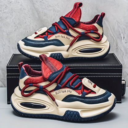 Men'S Shoes New Spring 2026 Collection Thick-Soled Anti-Slip Wear-Resistant Casual And Trendy Shoes Men'S Stylish Versatile And Shock-Absorbing Dad Shoes