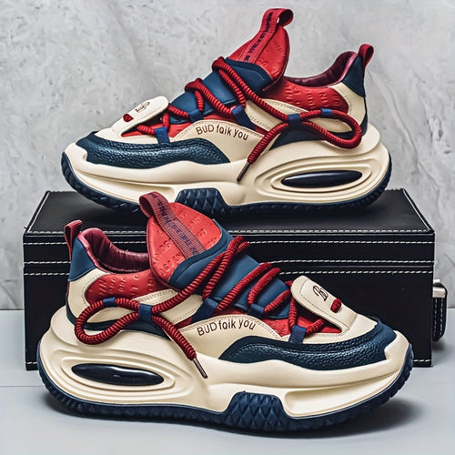 Men'S Shoes New Spring 2026 Collection Thick-Soled Anti-Slip Wear-Resistant Casual And Trendy Shoes Men'S Stylish Versatile And Shock-Absorbing Dad Shoes