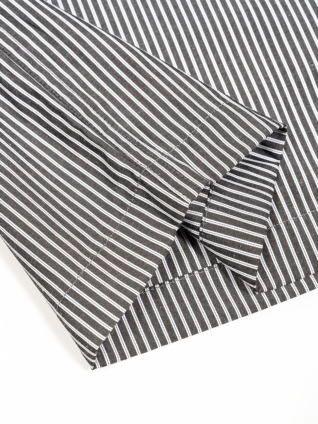 Unisex Casual Striped Shirt - Oversized, Loose Fit, Short Sleeve with Chest Patch Pocket | Lightweight Polyester Fabric | Perfect for Everyday, Beach, Party & Streetwear | Casual Attire | Chic Casual Style | Nontransparent Fabric
