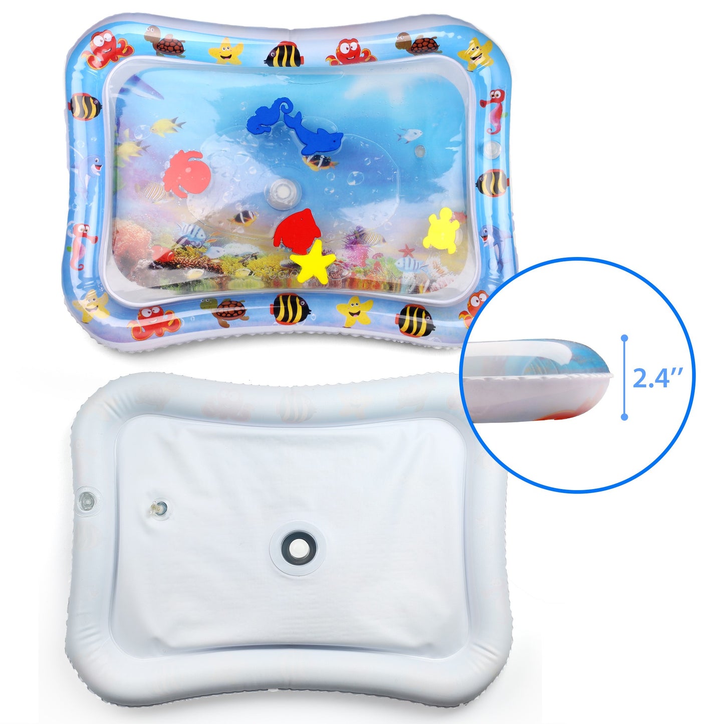 Pink/Blue Tummy Time Water Mat with Gift Box for Infants Toddlers Baby, 26x20 in,Inflatable Water Play Mat For Baby Infants Toddlers Toys Christmas Gift