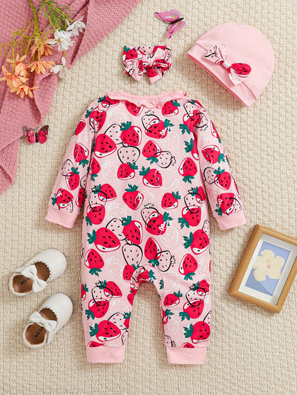 Pink Leopard Print "The Princess Has Arrived" Onesie with Matching Hat for Youngsters - Cozy Knitted Fabric, Casual Style, Regular Fit, Perfect for Fall/Winter, for Outdoor, Perfect for Outdoor