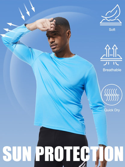 Men's Performance T-Shirt - Crew Neck Long Sleeve Streetwear Style