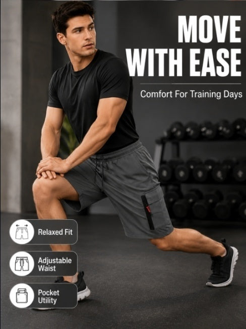 3pcs Loose Casual Cargo Shorts, Lightweight Breathable Quick Dry Fabric, Elastic Drawstring Waist with Multi Functional Pockets; Versatile Knee Length Shorts for Gym Training, Golf, Camping, Hiking And Daily Commute, Perfect for Outdoor, for Teenager