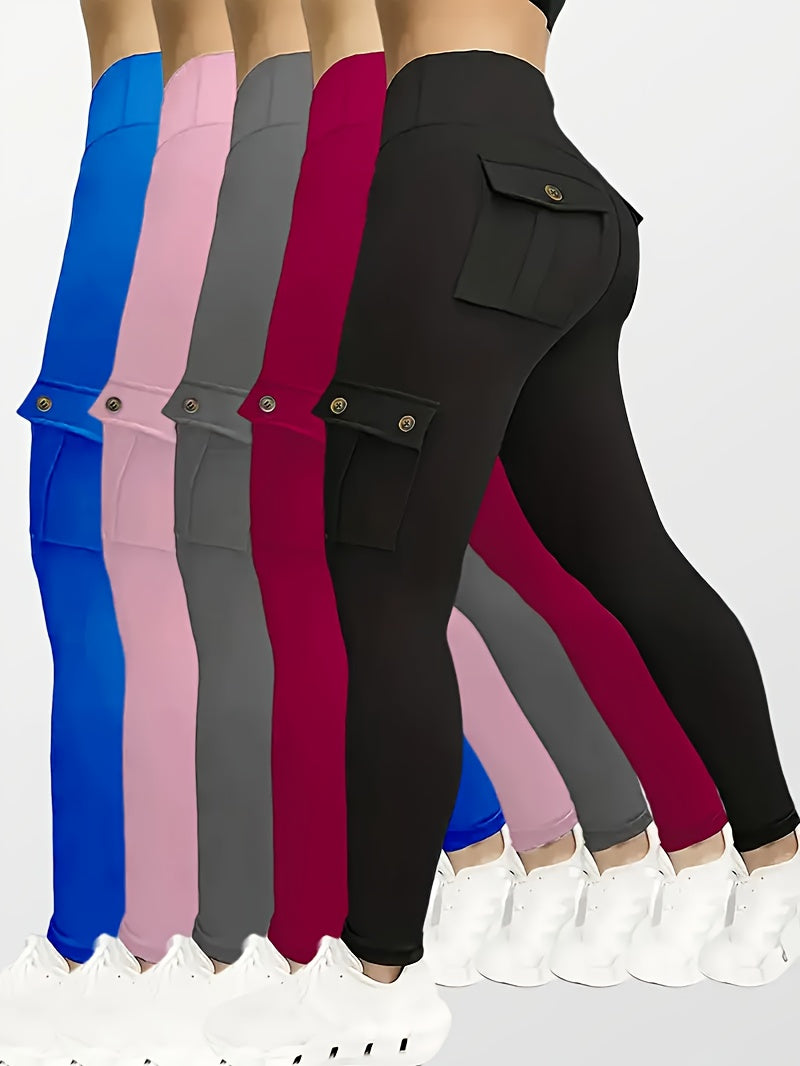 One Pair Of Women'S Slim Work Pants, With Multi-functional Pockets, High Elasticity. Aids In Tightening The Buttocks And Abdomen. Airtight Pants. Suitable For Outdoor, Home Use, Commuting, And Local Warehouse Direct Delivery.
