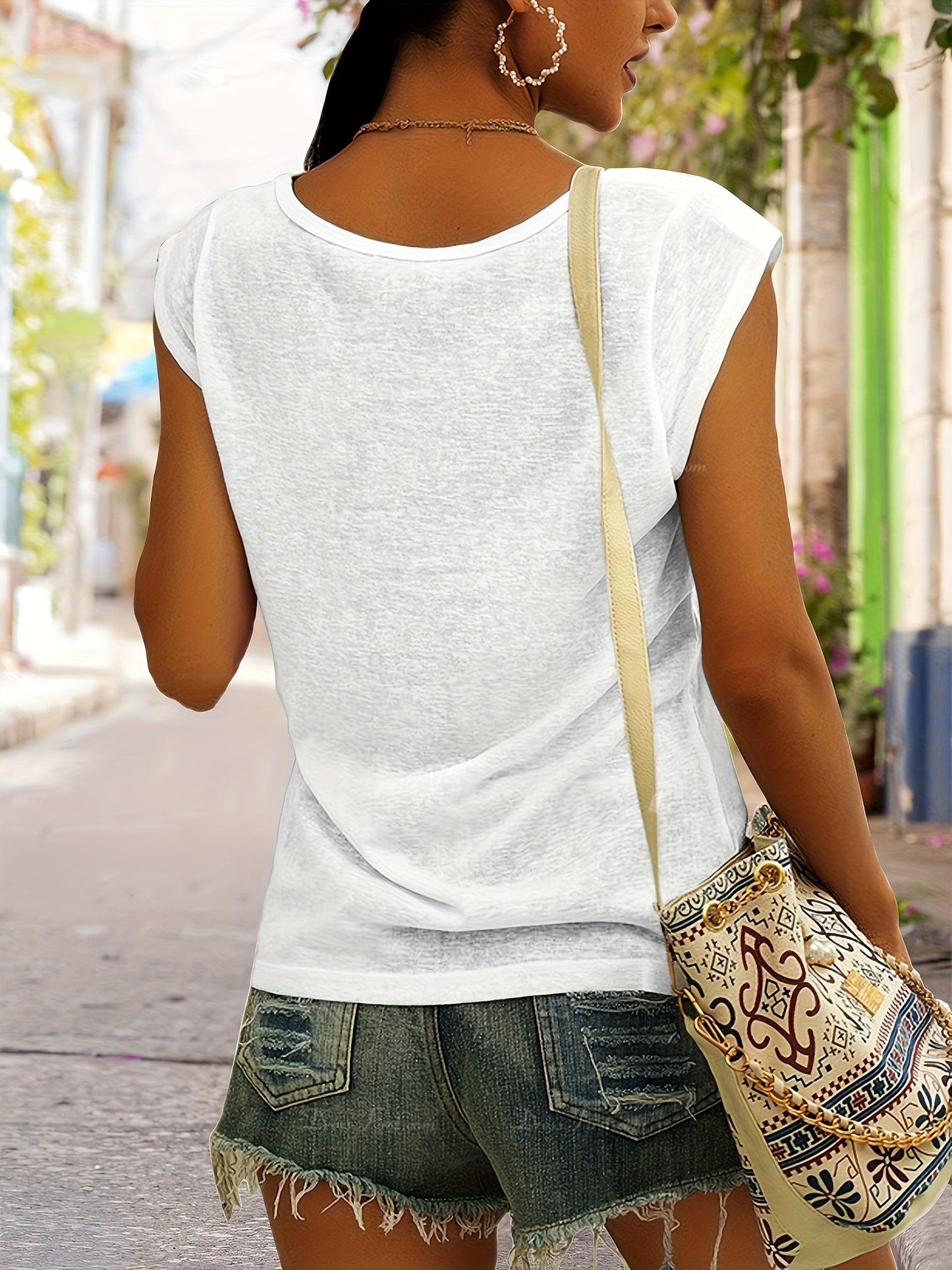 [3pcs V-Neck Vests] 3pcs Solid-Color V-Neck Vests, Casual Vests for Spring And Summer, Women's Wear