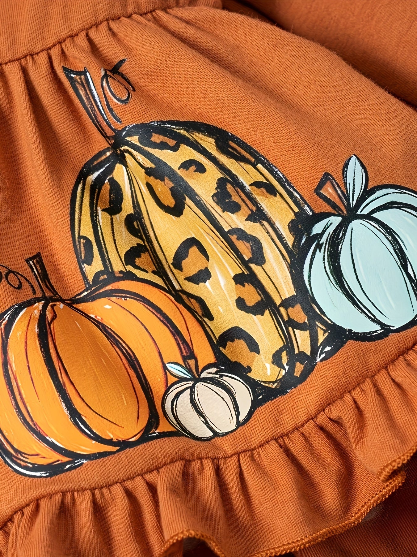 Toddler Baby Girl Halloween Outfits Long Sleeve Pumpkin Print Shirt Pants Baby Girl Thanksgiving Fall Clothes, Perfect for Outdoor