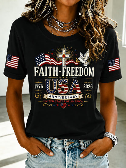 Nixeci Men's 100% Cotton Vintage T-Shirt with Cross Dove Flag Print - Soft Stretch Crew Neck Short Sleeve Casual Tee Suitable for Father's Day Gifts, Football Parties, Daily Wear & Independence Day Events, Machine Washable Year-Round Top