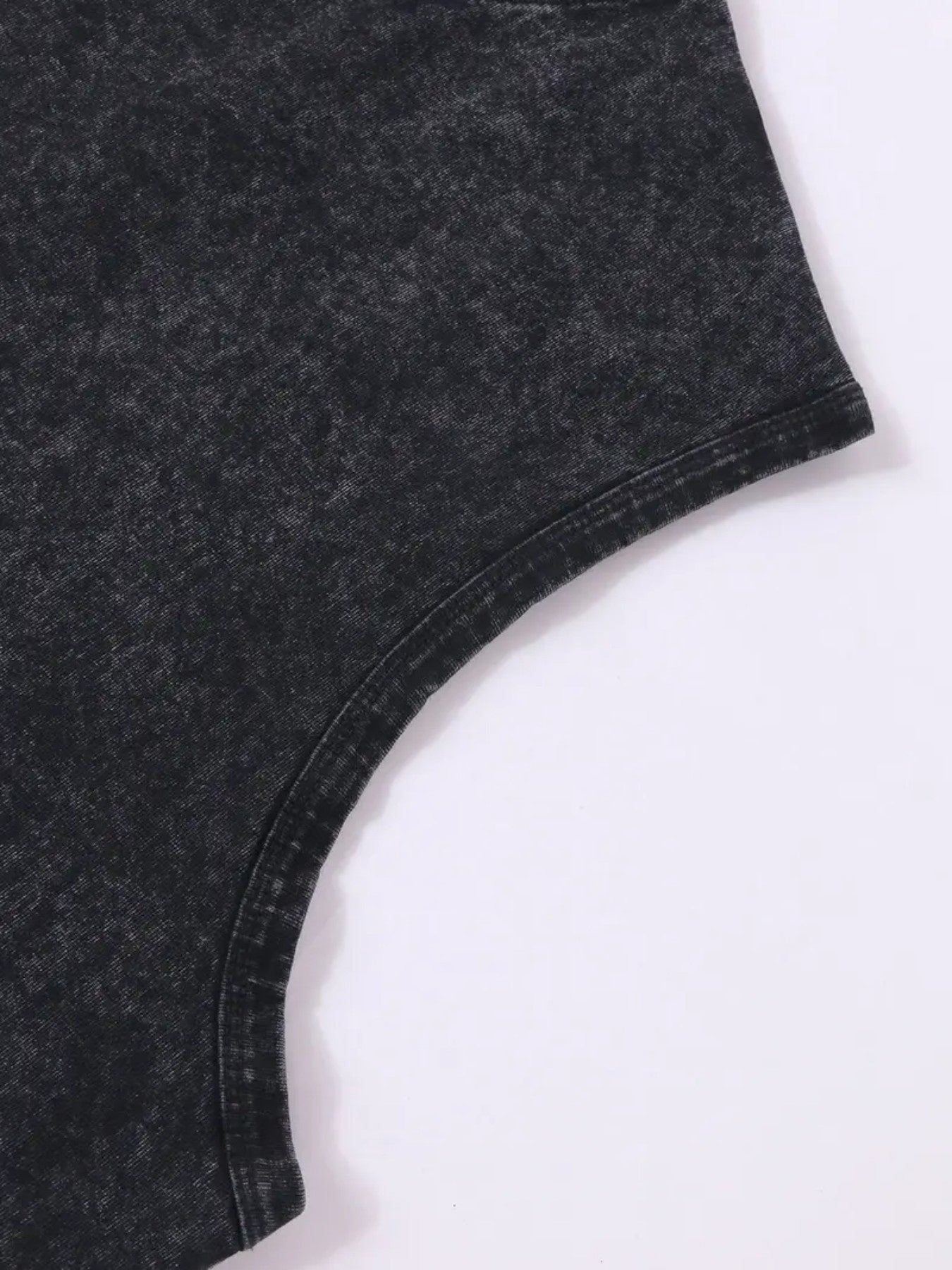 Black Cotton Printed Sleeveless T-Shirt - product view 9
