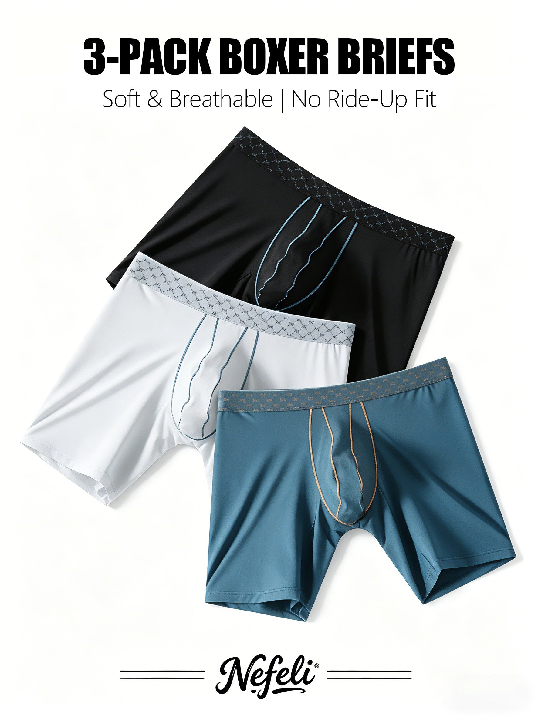 Men's 3pcs Silk Underwear - product view 3