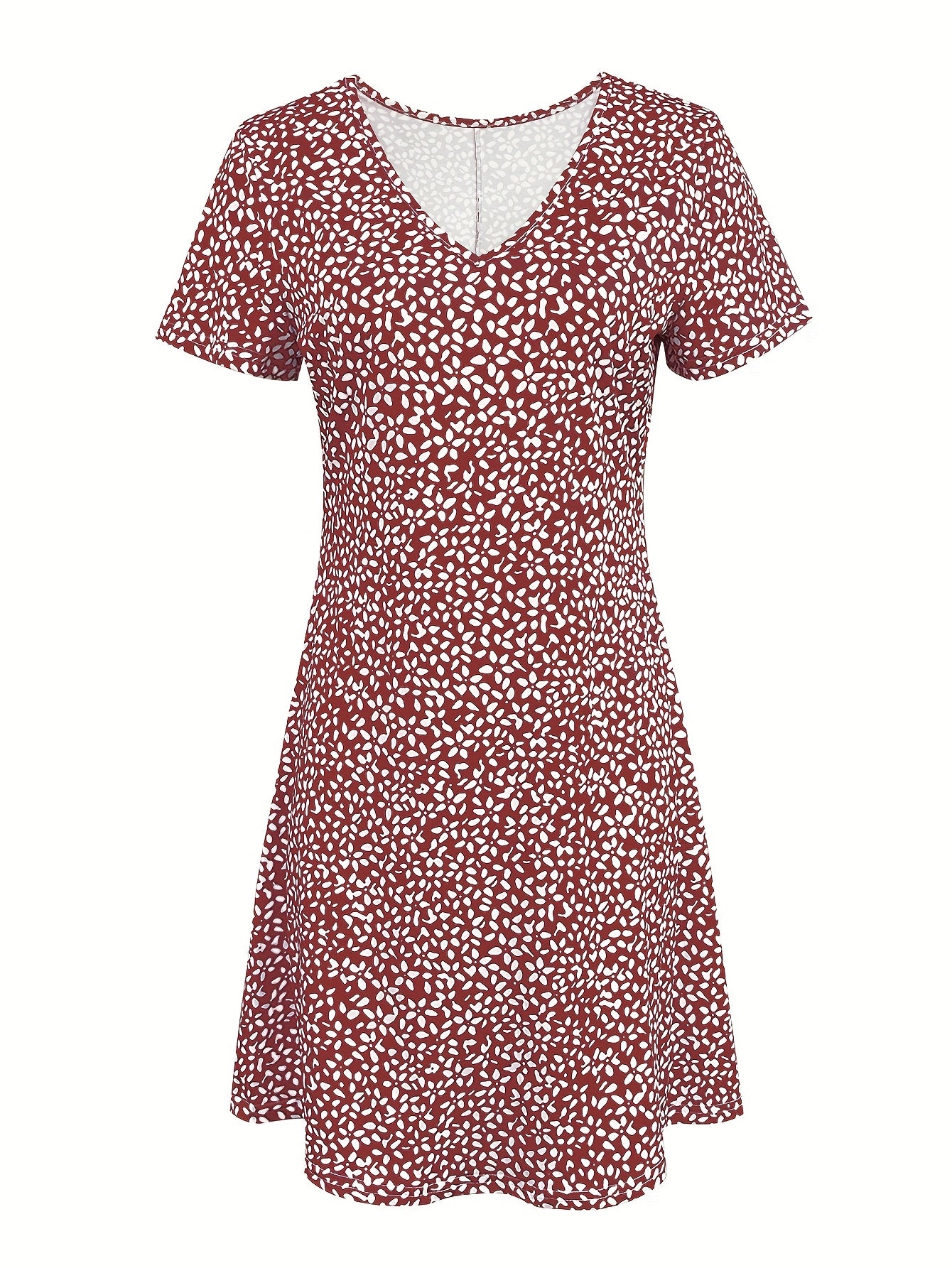 Women's Spring And Summer Printed Mom Style Casual Vacation Beach Versatile Dress