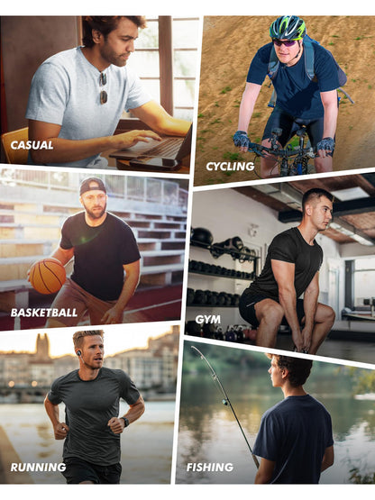 Set of 7 Men'S Quick-Dry Workout T-Shirts - Extremely Thin, Moisture-Absorbing Athletic Wear, Airy T-Shirts Ideal for Running, Weight Training, And Tennis - Lightweight Construction, Airy Fitness Tops, Breathable Material