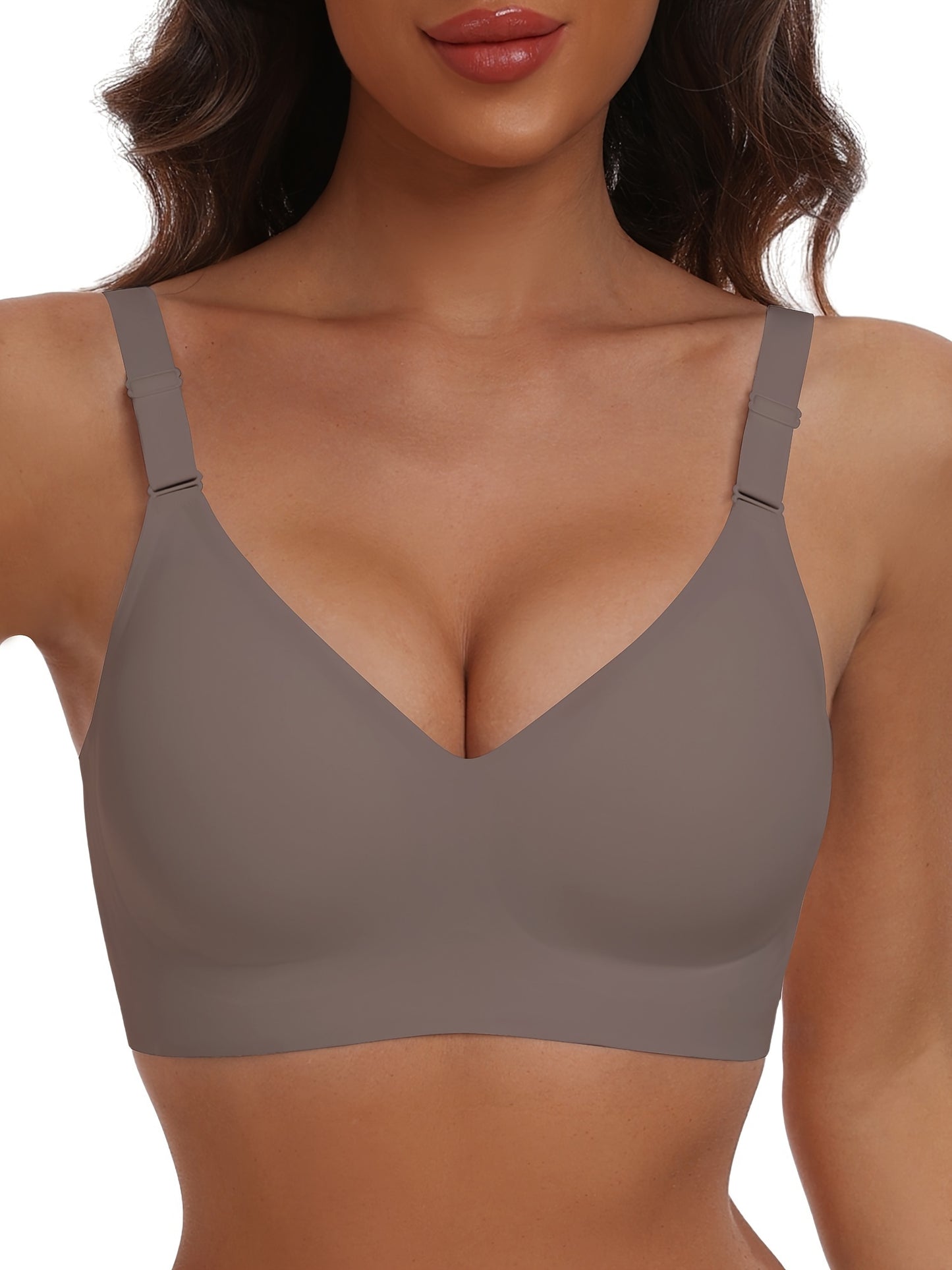 Seamless Wireless Push-Up Bra-V Neck Design, Comfortable, Supportive Intimate Apparel for Women