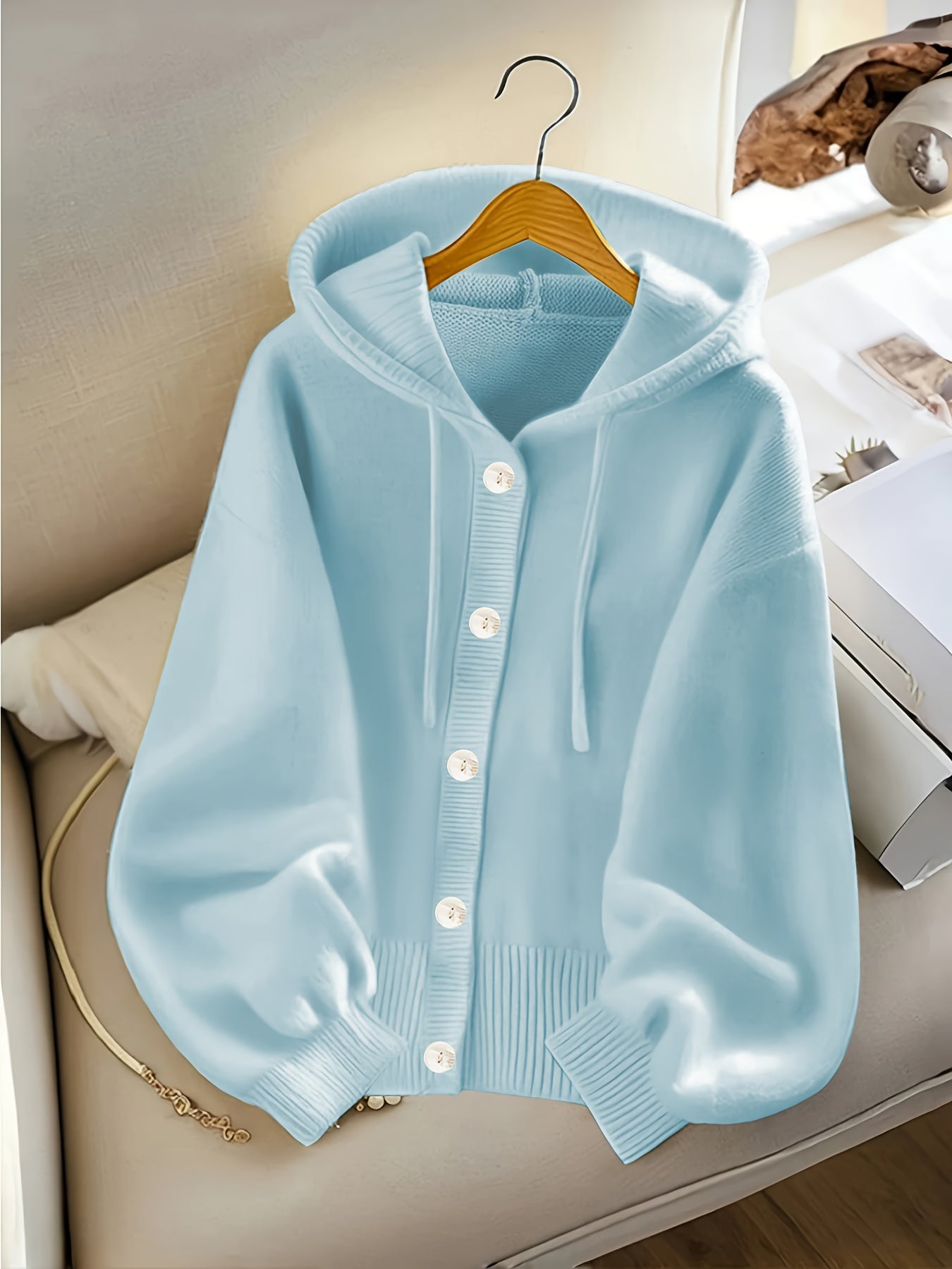 Plus Size - Plus Size - Plus Size Women'S Clothing, Sweet And Cute Style, Women'S Hooded Button-Up Cardigans, Autumn And Winter Fashion And Playful Items