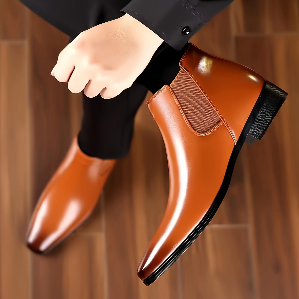 Local Warehouse Men's Business Formal Casual Shoes, Soft And Comfortable Ankle Boots, Party Shoes, Fashionable And Versatile High-end Fashion Shoes, Wedding Party's Boots