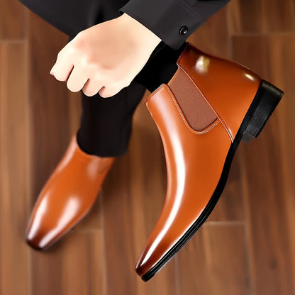 Local Warehouse Men's Business Formal Casual Shoes, Soft And Comfortable Ankle Boots, Party Shoes, Fashionable And Versatile High-end Fashion Shoes, Wedding Party's Boots