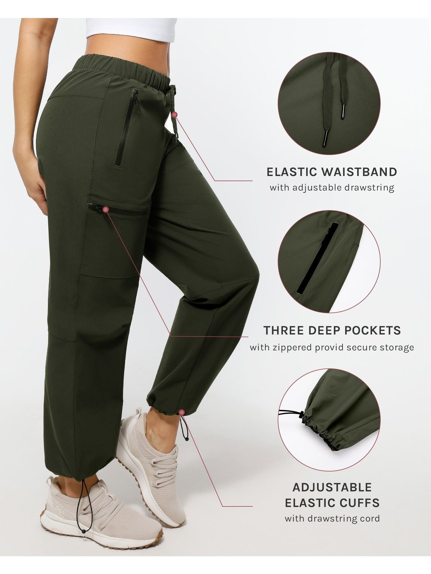 [Three Color To Choose] 1Pc Women's Lightweight Joggers Pants Without Drawstring Running Sweatpants with Pockets for Women Lounge Travel