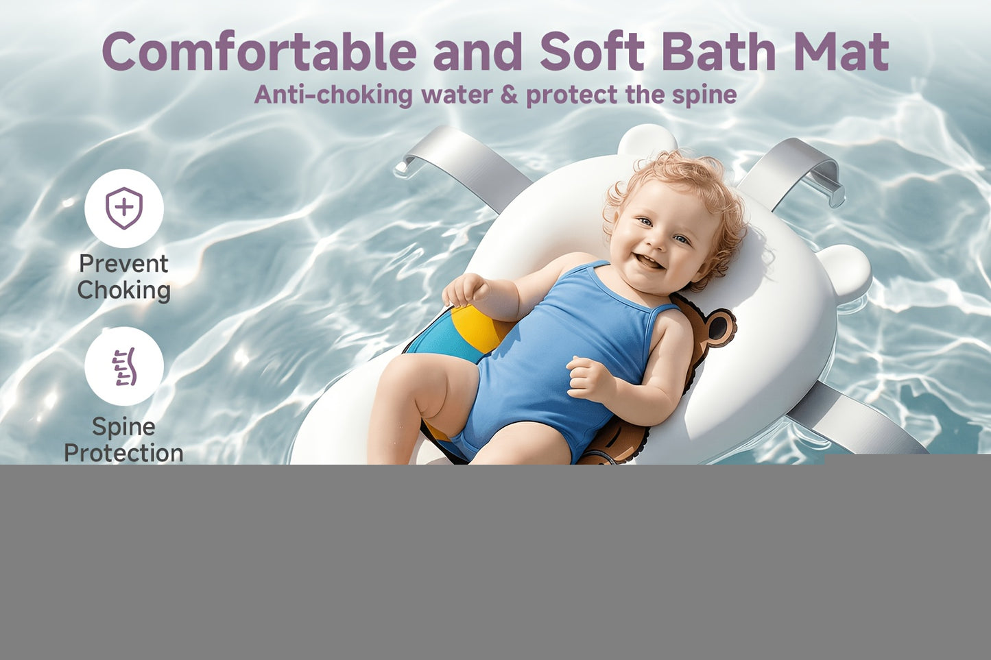 Baby Bathtub, Collapsible Bathtub For Newborn To Toddler, Durable Essential Infant Bath Tub, Portable Travel Baby Tub With Soft Cushion, No-Slip Hanging And Detachable