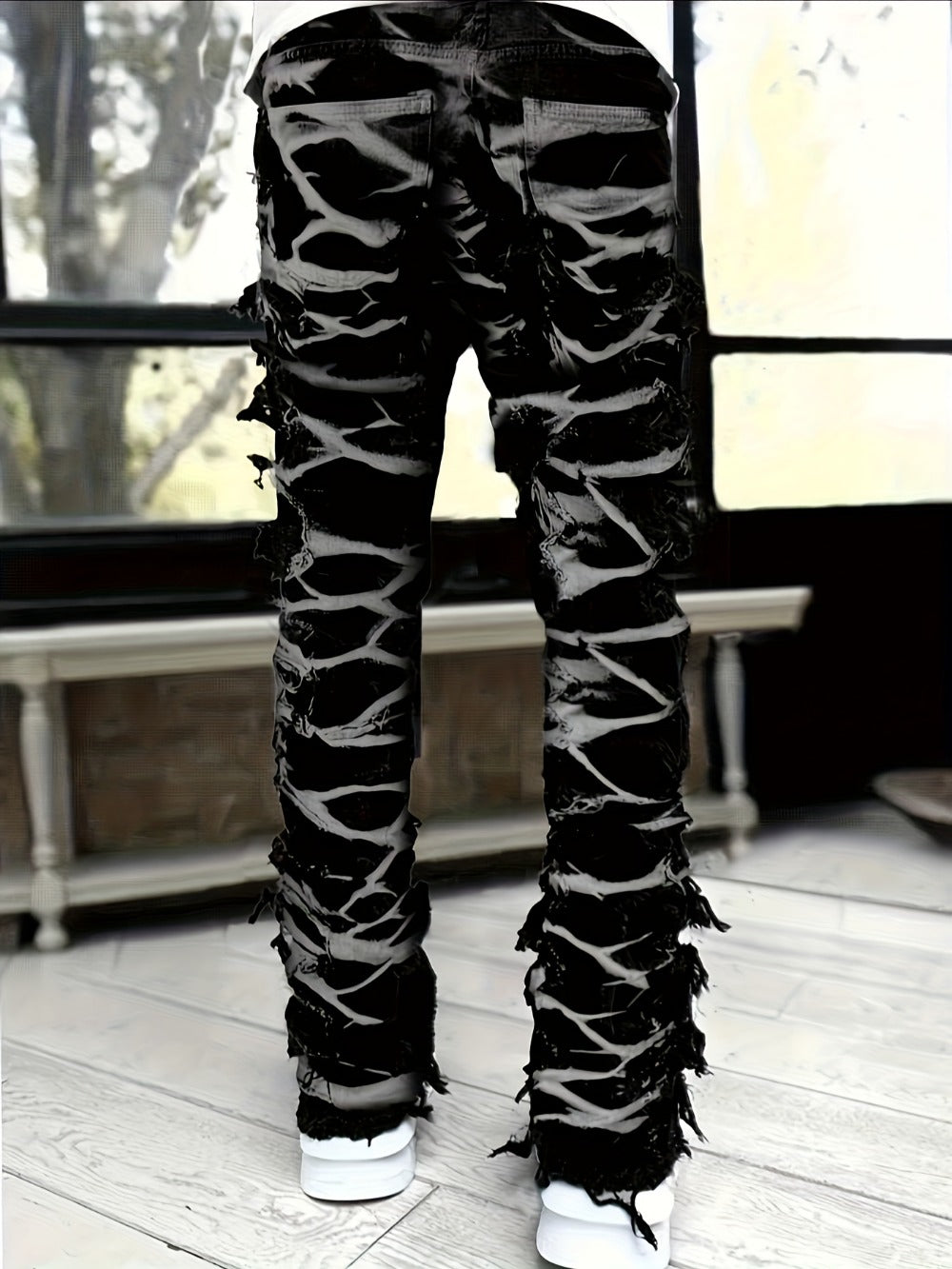 Men's Straight Leg Jeans - Black Denim Clean Finish Modern 636645