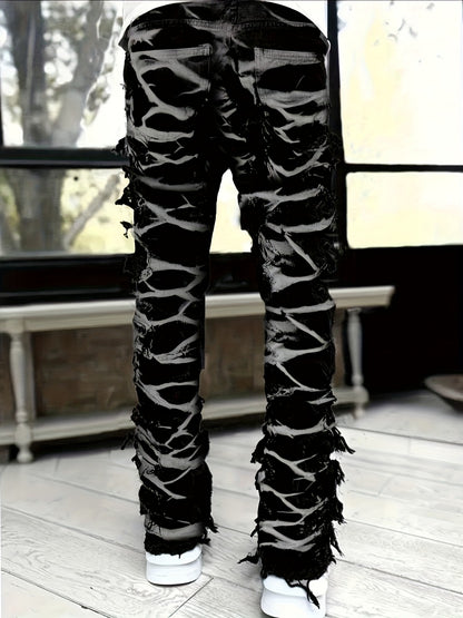 Men's Straight Leg Jeans - Black Denim Clean Finish Modern 636645