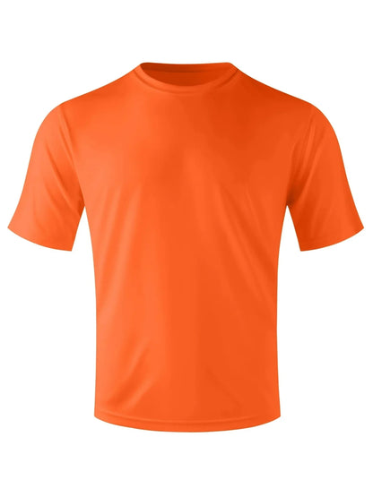 3-Pack Men's Quick-Dry UPF 50+ T-Shirts - Moisture-Wicking Crew Neck Short Sleeve Tees in Khaki, Orange, Yellow (S-3XL) for Swimming, Beach, & Outdoor Activities - Multi-Pack Athletic Shirts