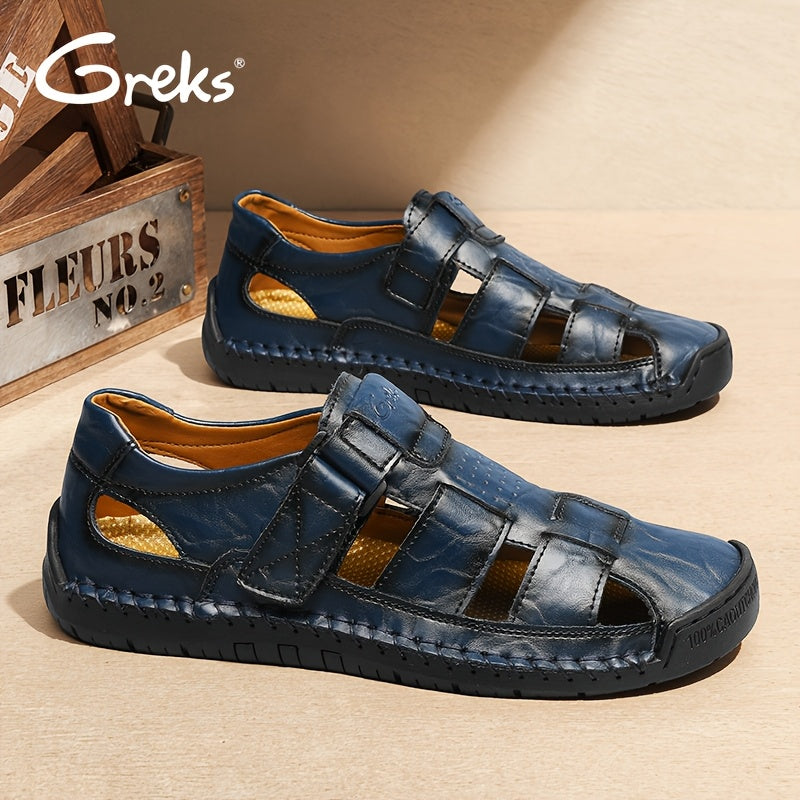 GERKS Men's Casual Summer Sandals Breathable Open-Toe Shoes with Adjustable Strap for Outdoor & Daily Wear