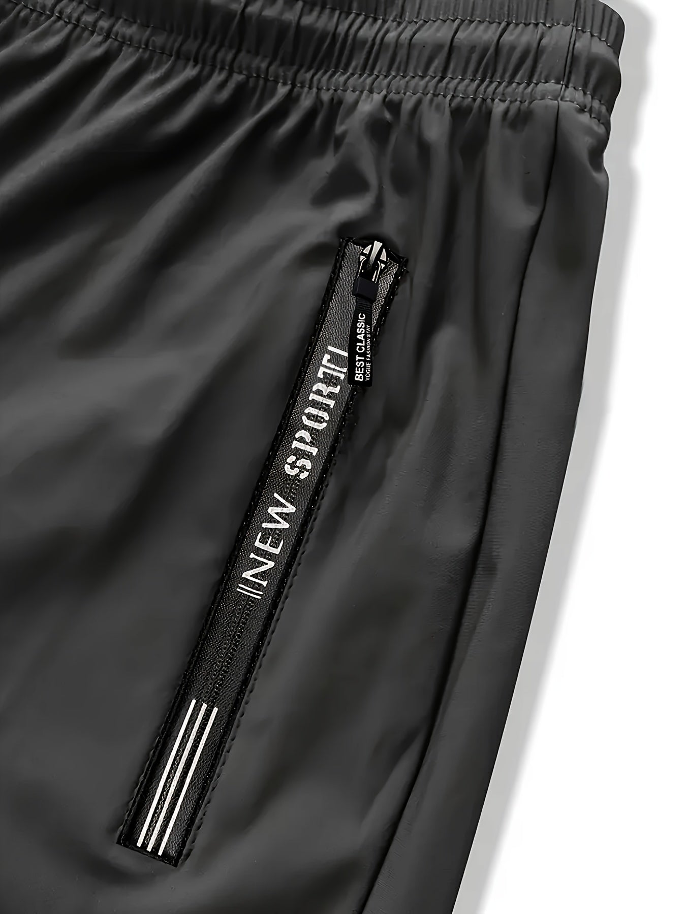 Three Pairs Of Men's Summer Stretch Ice Silky Fiber Long Pants Feature Drawstring Waistbands, Breathable And Quick-drying Materials, And Letter Patterns. Suitable for Fishing, Basketball, Camping, Gym Workouts, And Beach Running.