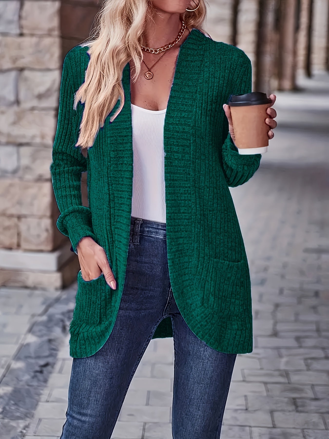 [Orientation] Elegant Orientation + Fashionable Loose Casual Solid Color Thread Pocket Splicing Long Sleeve Blouse
