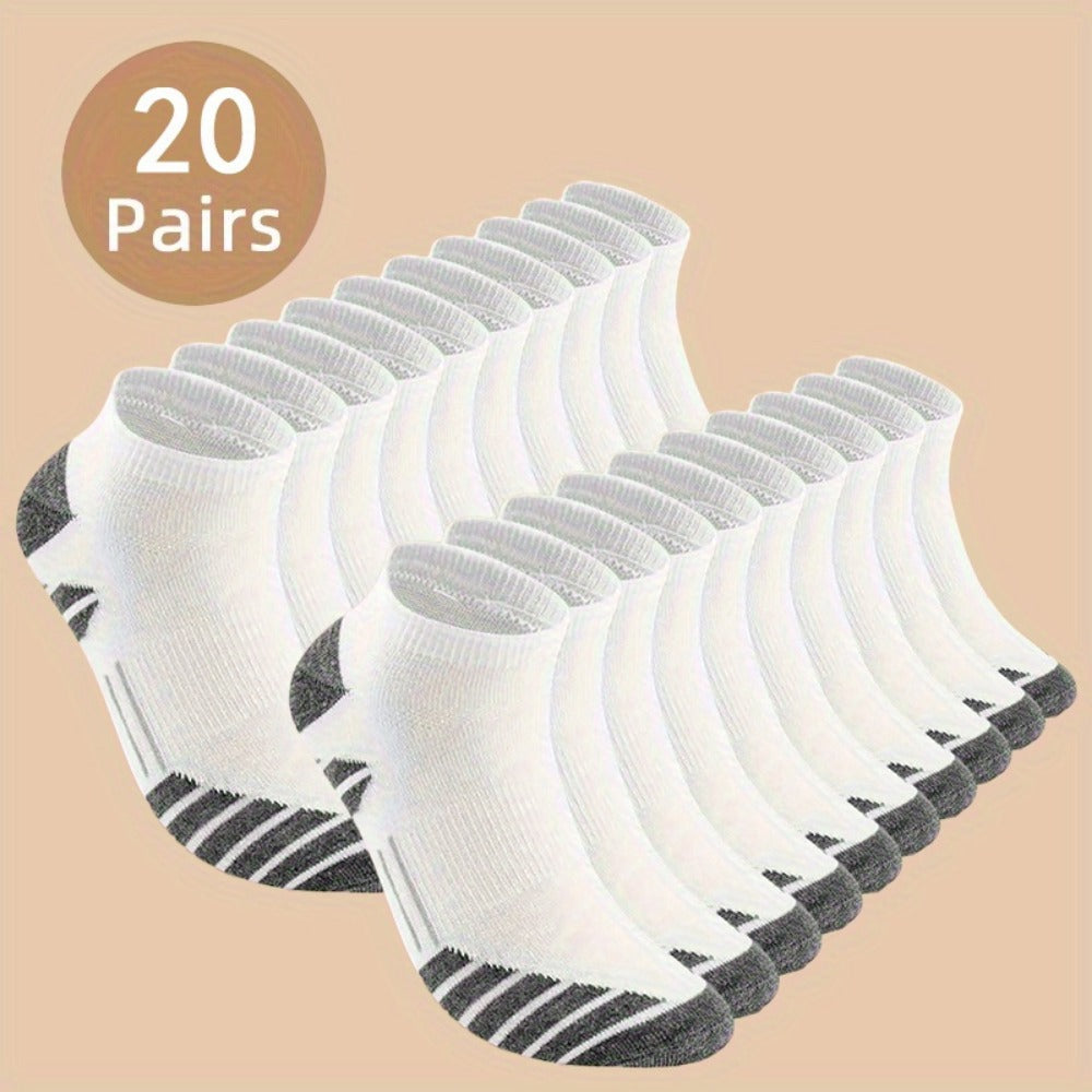 Men's Everyday Ankle Socks - 20-Pair Pack
