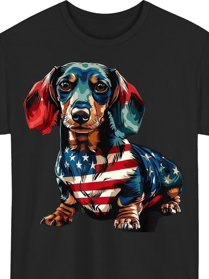 Men's Patriotic T-Shirt - Round Neck Short Sleeve Everyday Style