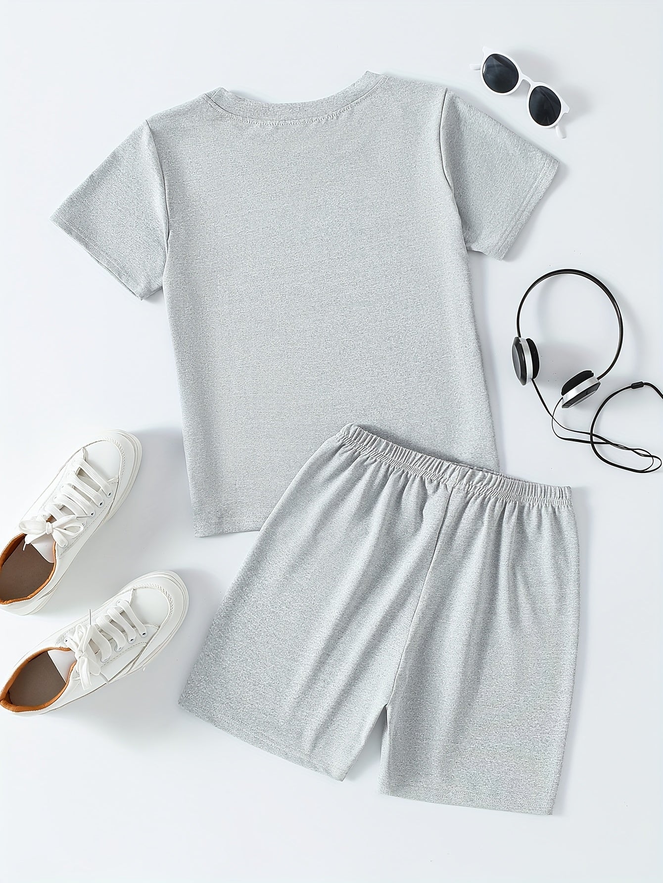 Boys' Clothing, Lightweight And Airy Summer T-Shirt And Shorts Combo with Vibrant Graffiti Letter Design, Ideal for Casual Wear, Sports, And Outdoor Activities, for Outdoor