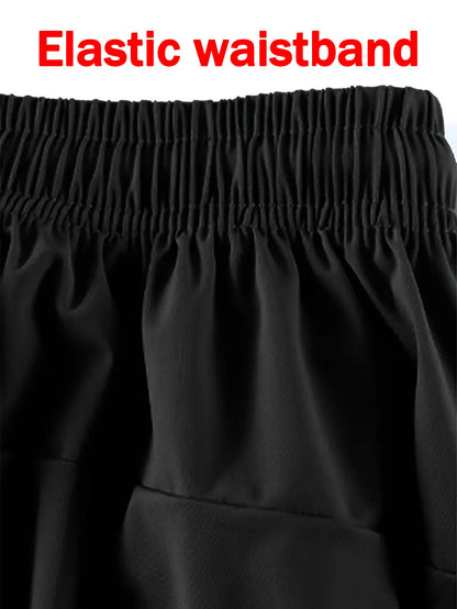 5pcs Vexalon Men'S Summer Sports Pants, High Stretch Fiber, Polyamide 80% Spandex 20% Solid Color Fabric, Regular Fit with Pockets, Breathable Comfortable Running Training Long Trousers