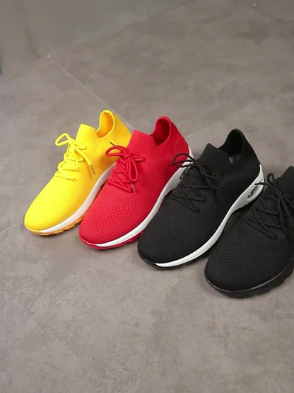Women'S Slip-On Sneakers with Knitted Breathable Uppers, Height-Increasing Air-Cushioned Shock Absorption, Thick And Comfortable Soles, Easy Design, Economical And Practical, Casual And Versatile Sneakers for Women, Women'S Tennis Shoes