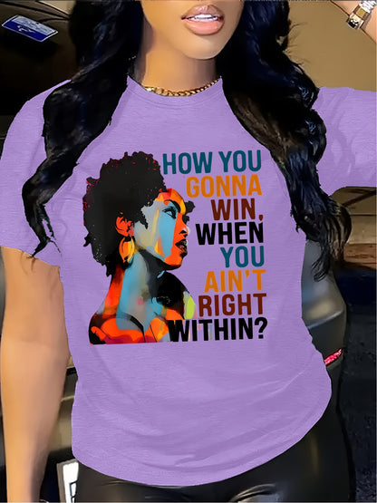 Colorful Graphic Print Casual Round Neck Women'S Short Sleeve Top | Spring/Summer/Fall Season, Crew Neck, Short Sleeve, Pullover Style