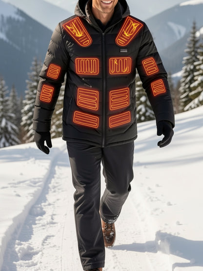 Men'S Heated Jacket with 36 Heating Zones, Winter Cold-Proof Jacket Suitable for Men And Women, Outdoor Sports Coat, Warm Heated Clothing with Three-Level Temperature Adjustment, Usb-Powered Heating with Adjustable Temperature (Battery Not Included)