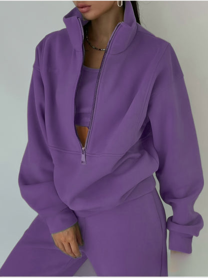 A Set of Autumn And Winter European And American Women'S Two-Piece Suits, Sweatshirts, Trousers, Fleece Sports, Street Fashion And Casual Suits
