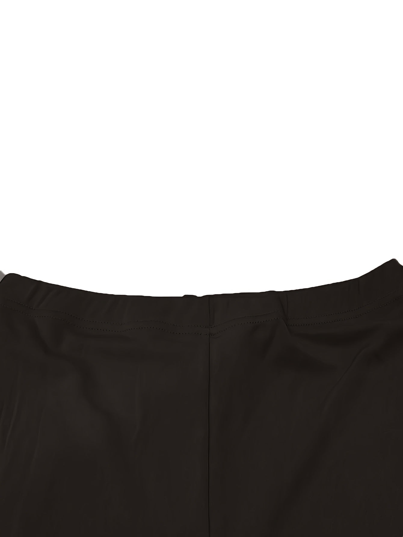 Black Polyester V-Neck Sleeveless Shorts - product view 18