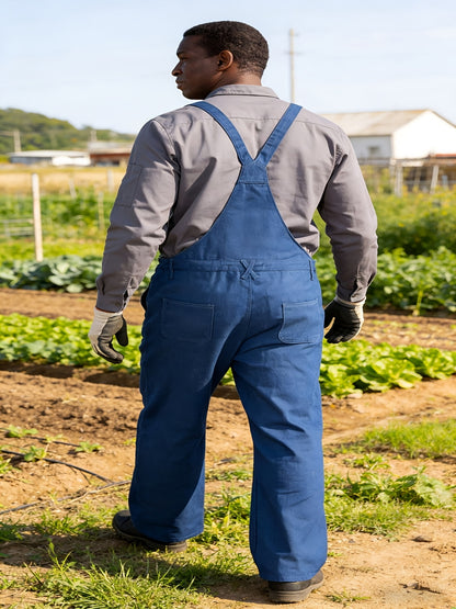 Plus-size Men's Loose-fitting Overalls, Suitable for Plus-size Men. Adjustable Straps, Durable Black Fabric, Suitable for Work And Outdoor Wear., PLUS SIZE