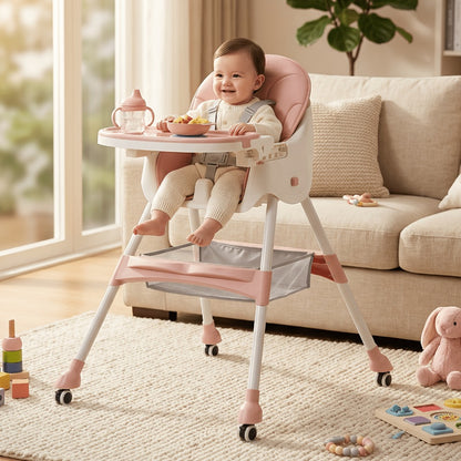Baby High Chair - Foldable Adjustable 6-in-1 Height