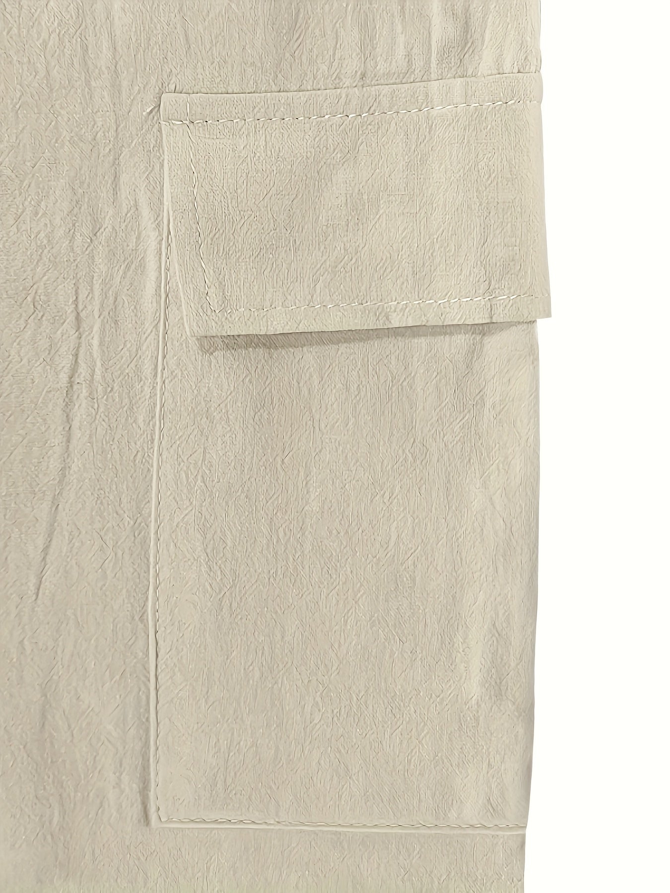 Men'S Spring/Summer Thin Breathable Casual Pants, Loose Fit, Solid Color, Drawstring Wide-Leg Trousers