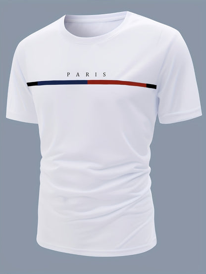 Men's Striped Performance T-Shirt - Crew Neck