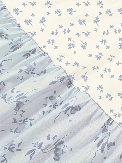 Women's Blue+Pink Floral Printed Dress - product view 6