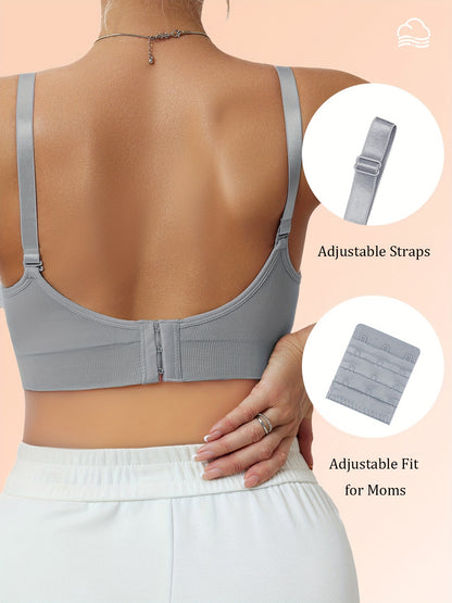 4pcs Sleep And Sports Dual Use Convenient Breastfeeding Anti Leakage Abdomen Control One Piece Seamless Fabric Suitable For Night Nursing Daily Sports