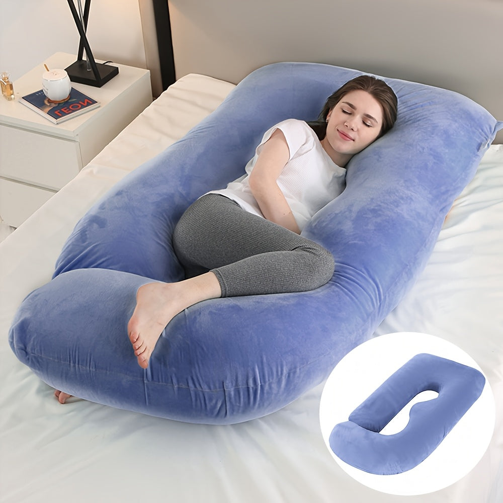 62-inch J-shaped Full-body Pillow, Maternity Pillow, With Removable Pillowcase. Large-size Design Provides Full-body Support From Back To Legs, Making Pregnancy Sleep More Comfortable. Halloween Gift, Christmas Gift.